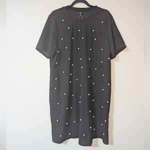 2XL NWT Emery Rose Black Pearl Embellished Shift Dress